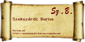 Szekszárdi Barna névjegykártya