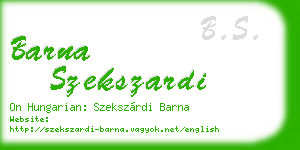 barna szekszardi business card